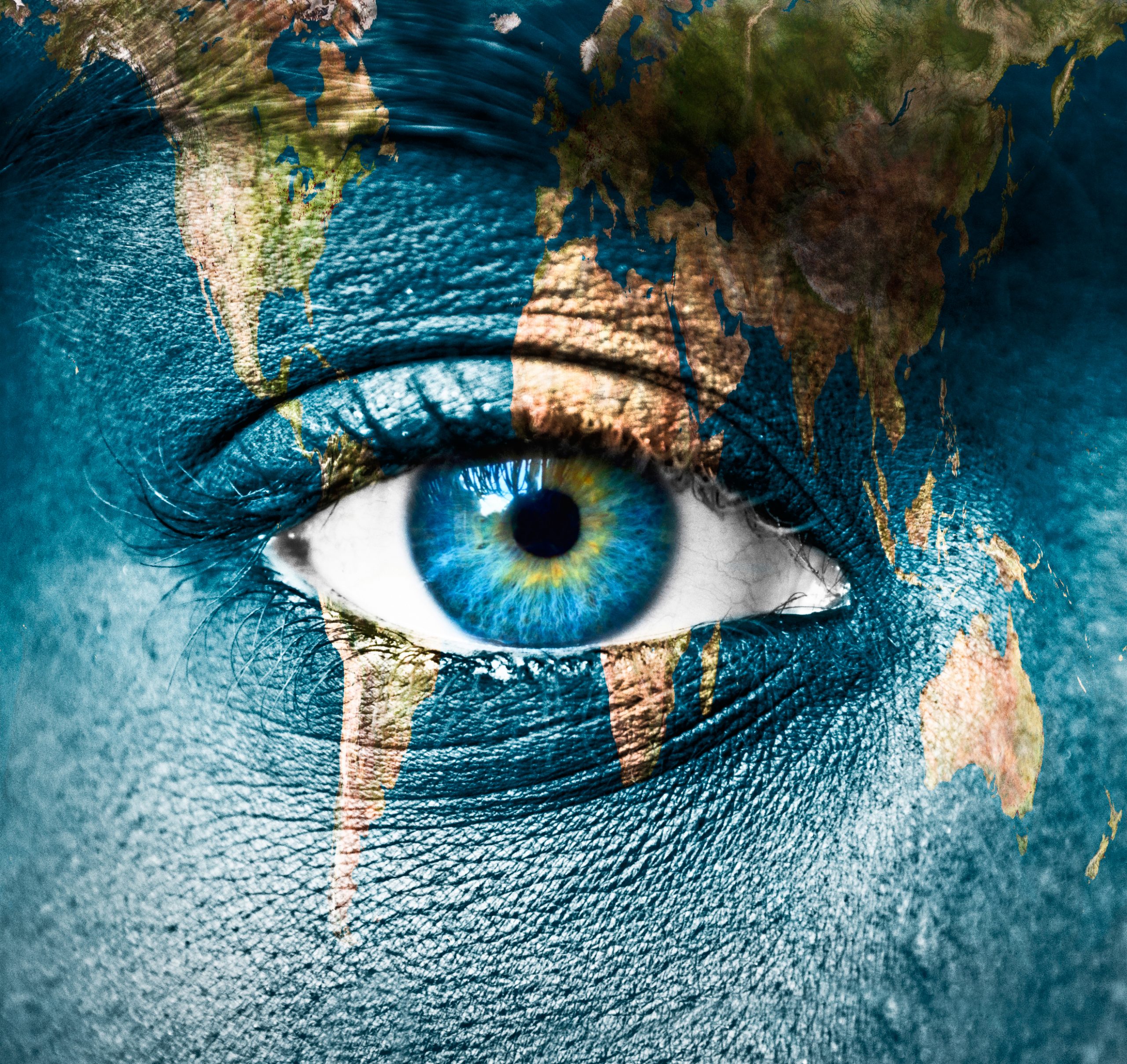 Planet Earth and human eye